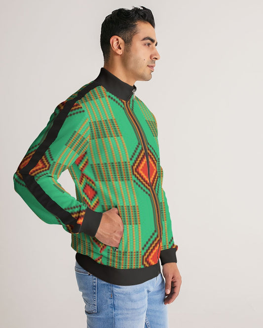 Kente variant 1 Men's Stripe-Sleeve Track Jacket