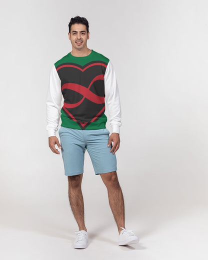 Black polyamorous flag Men's Classic French Terry Crewneck Pullover
