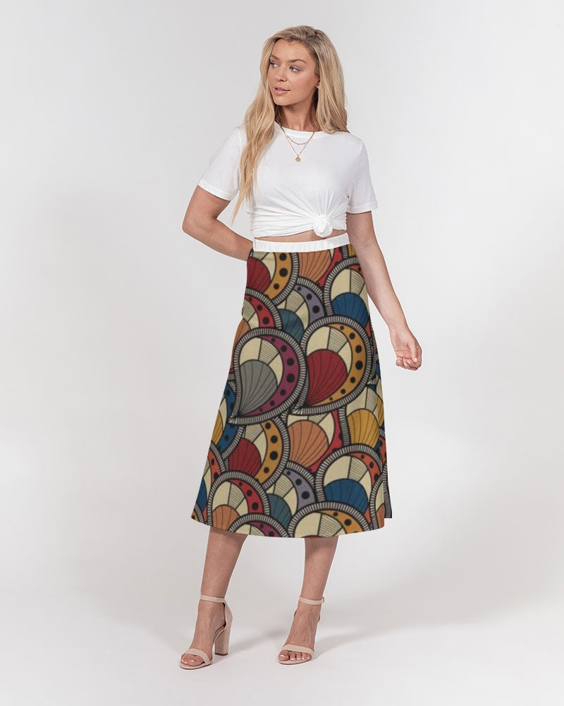 Classic Kente Women's A-Line Midi Skirt