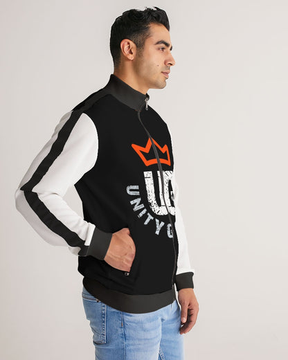 red UNITYGOD Logo Men's Stripe-Sleeve Track Jacket
