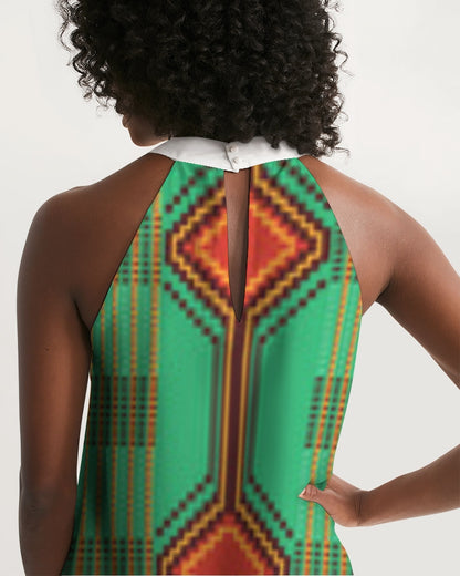 Kente variant 1 Women's Halter Dress