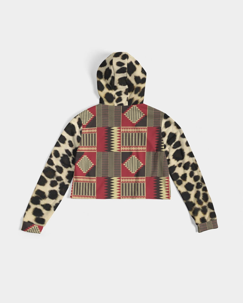 BRW Kente Women's Cropped Hoodie