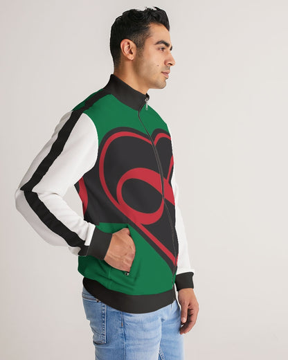 Black polyamorous flag Men's Stripe-Sleeve Track Jacket
