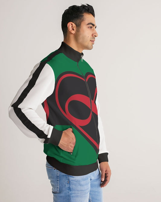 Black polyamorous flag Men's Stripe-Sleeve Track Jacket