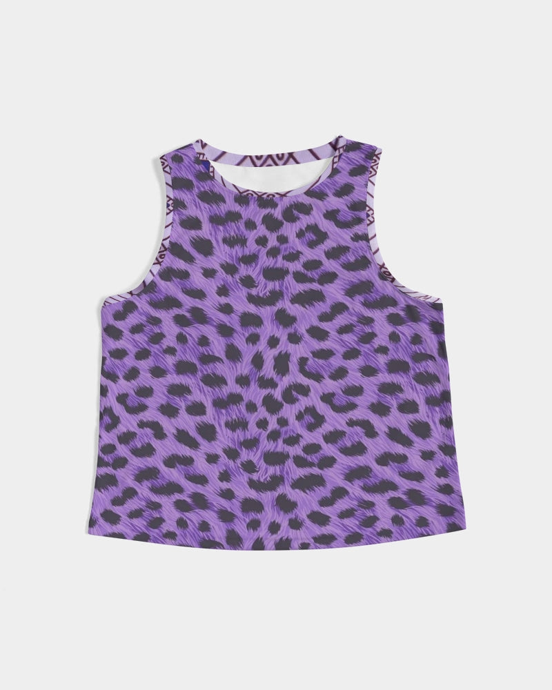 Purple Leopard Women's Cropped Tank