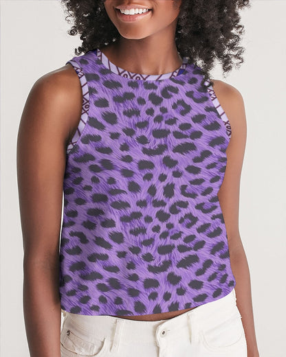 Purple Leopard Women's Cropped Tank