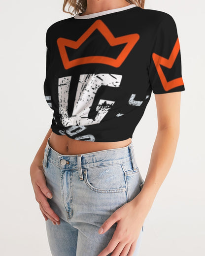 red UNITYGOD Logo Women's Twist-Front Cropped Tee