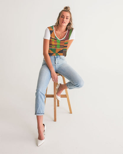 Kente Women's V-Neck Tee