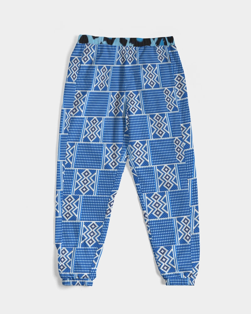 Blue leopard kente Men's Track Pants