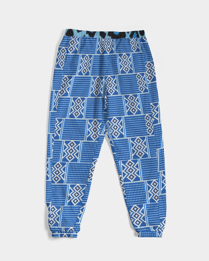 Blue leopard kente Men's Track Pants