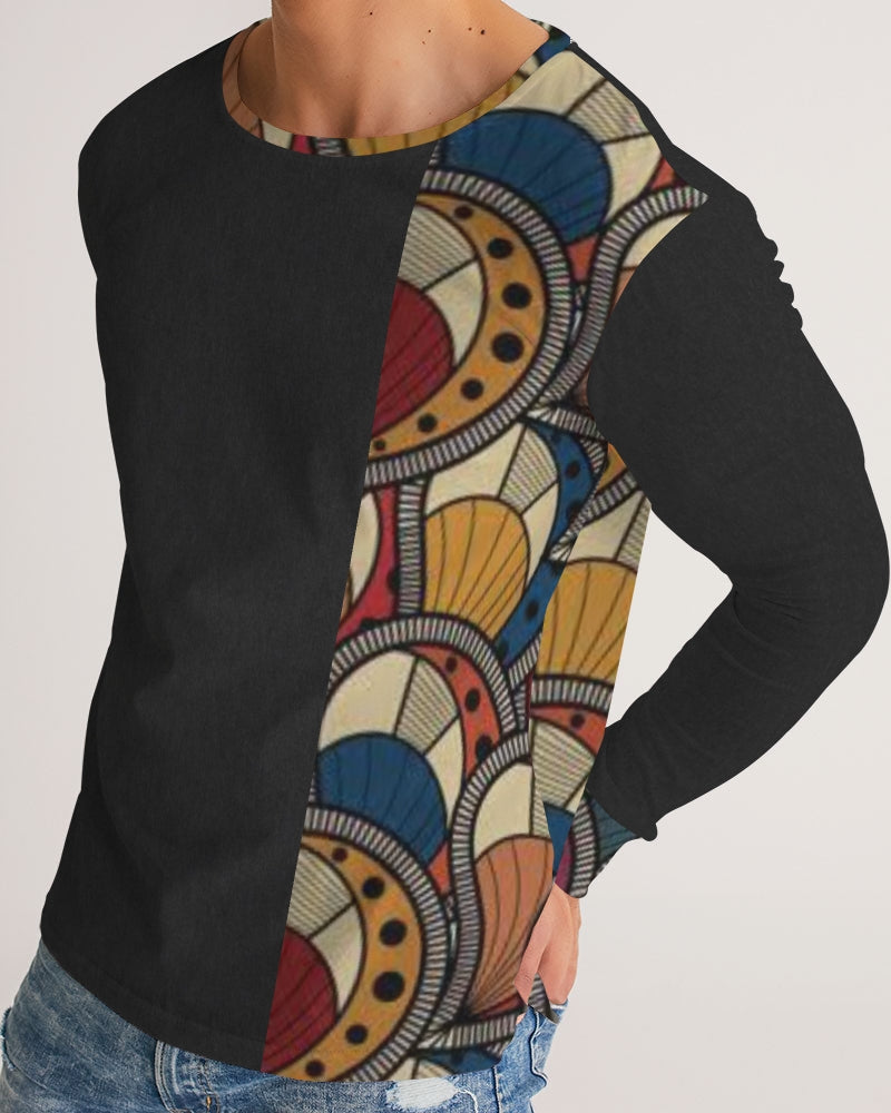 Black classic Kente Men's Long Sleeve Tee