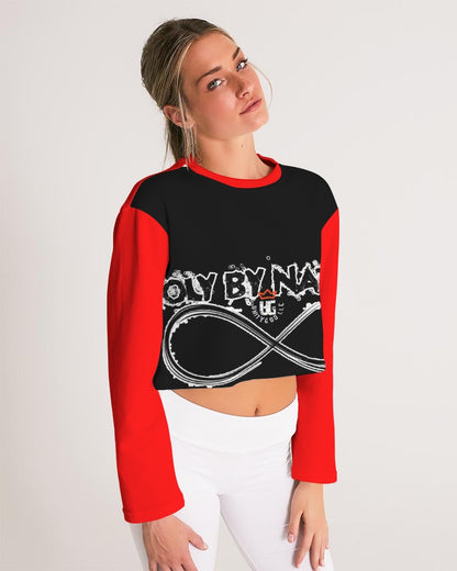 Poly By Nature Women's All-Over Print Cropped Sweatshirt