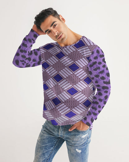 Purple Leopard Men's Long Sleeve Tee