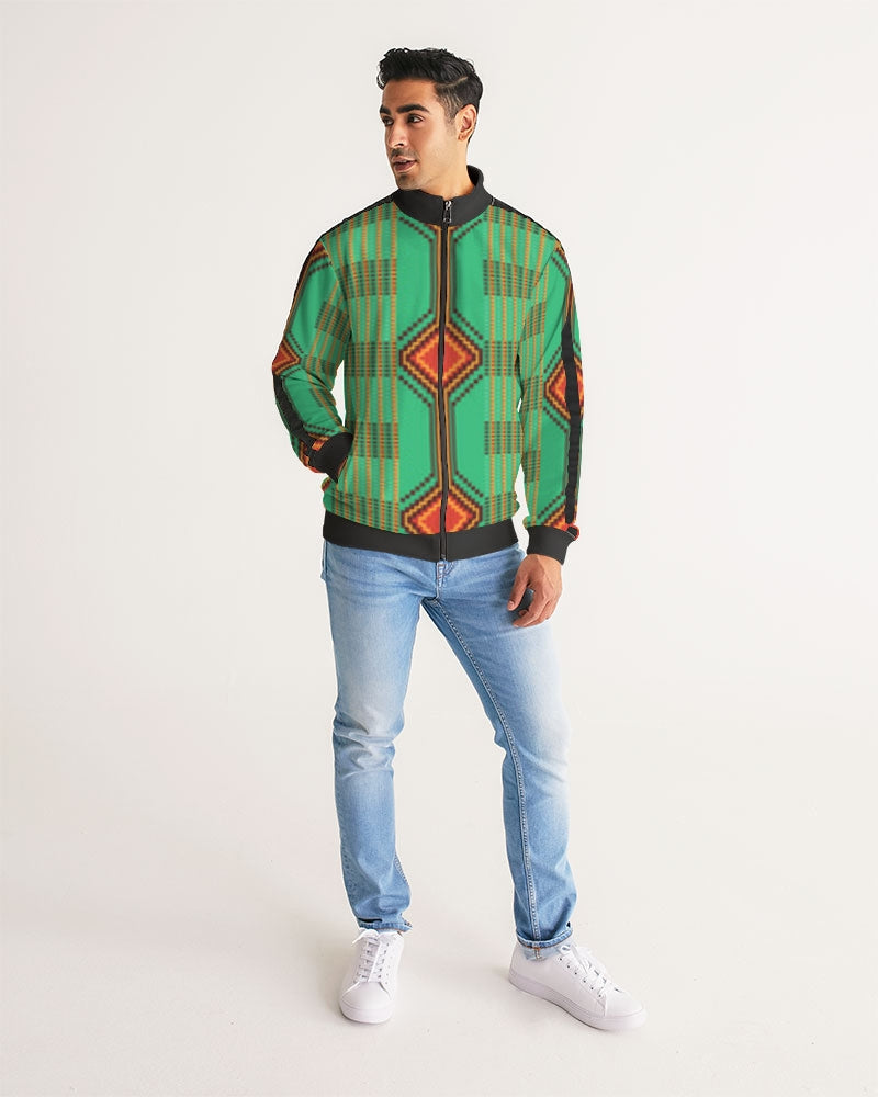 Kente variant 1 Men's Stripe-Sleeve Track Jacket
