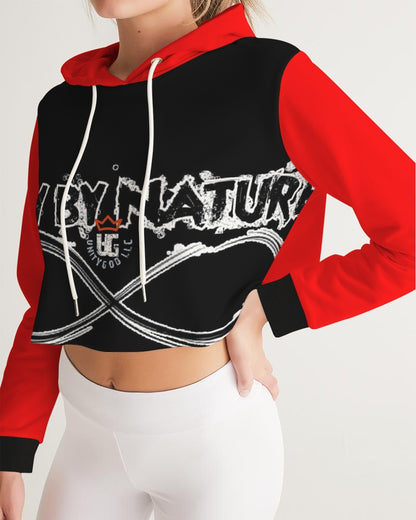Poly By Nature Women's All-Over Print Cropped Hoodie