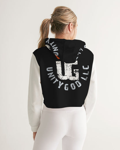 red UNITYGOD Logo Women's Cropped Hoodie