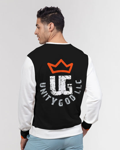 red UNITYGOD Logo Men's Classic French Terry Crewneck Pullover