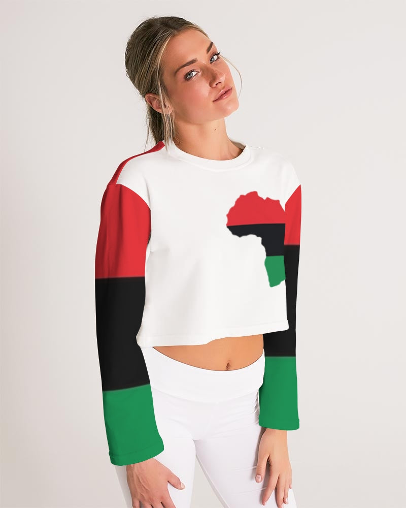 Pan African continental symbol Women's Cropped Sweatshirt