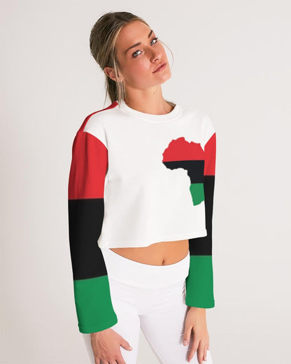 Pan African continental symbol Women's Cropped Sweatshirt