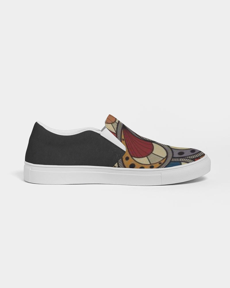Black classic Kente Women's Slip-On Canvas Shoe