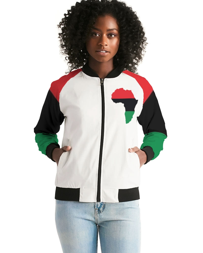 Pan African continental symbol Women's Bomber Jacket