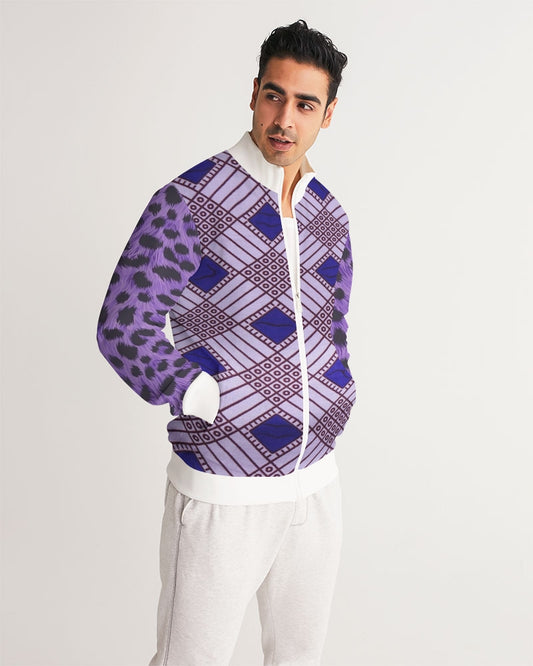 Purple Leopard Men's Track Jacket