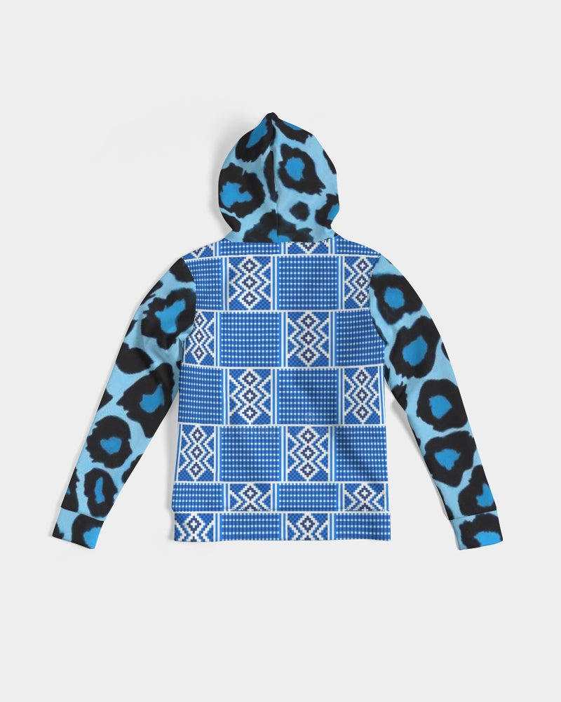Blue leopard kente Women's Hoodie