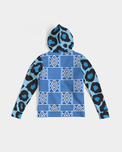 Blue leopard kente Women's Hoodie