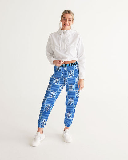 Blue leopard kente Women's Track Pants