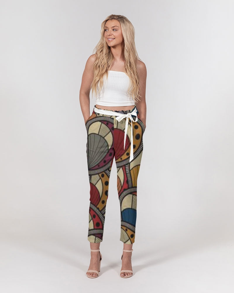 Classic Kente Women's Belted Tapered Pants