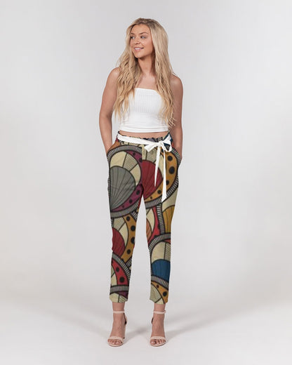 Classic Kente Women's Belted Tapered Pants