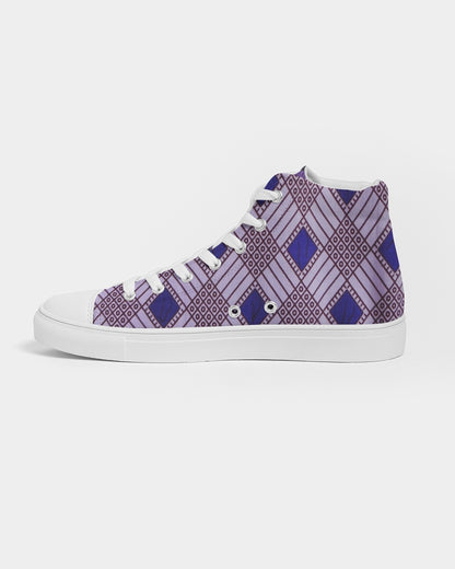 Purple Leopard Men's Hightop Canvas Shoe