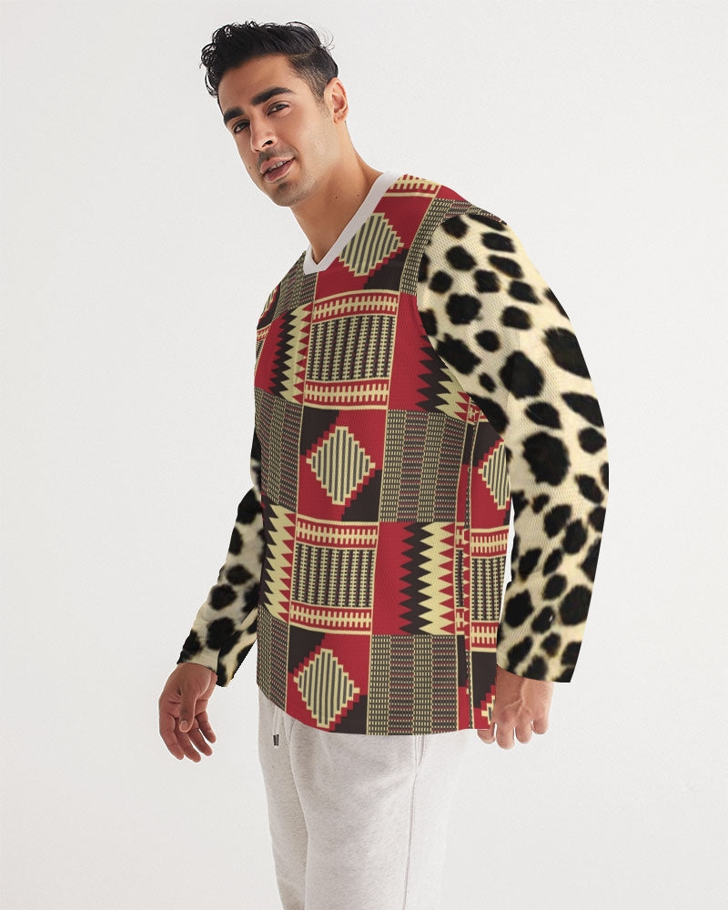 BRW Kente Men's Long Sleeve Sports Jersey