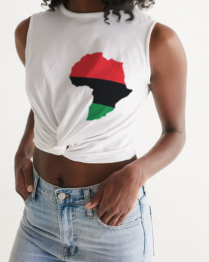 Pan African continental symbol Women's Twist-Front Tank