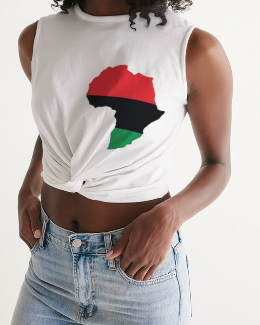 Pan African continental symbol Women's Twist-Front Tank