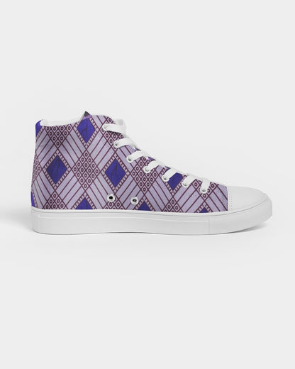 Purple Leopard Women's Hightop Canvas Shoe