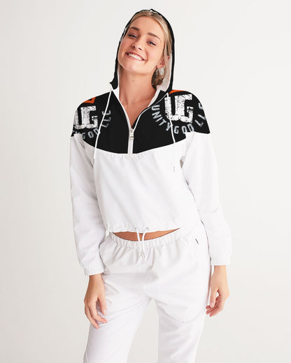 red UNITYGOD Logo Women's Cropped Windbreaker