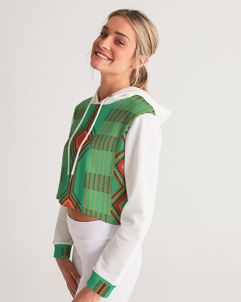 Kente variant 1 Women's Cropped Hoodie