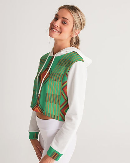 Kente variant 1 Women's Cropped Hoodie