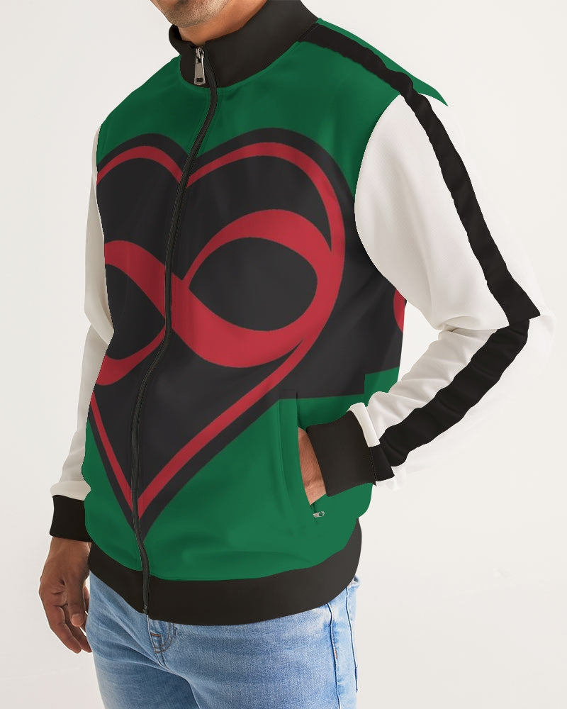 Black polyamorous flag Men's Stripe-Sleeve Track Jacket