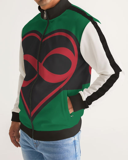 Black polyamorous flag Men's Stripe-Sleeve Track Jacket