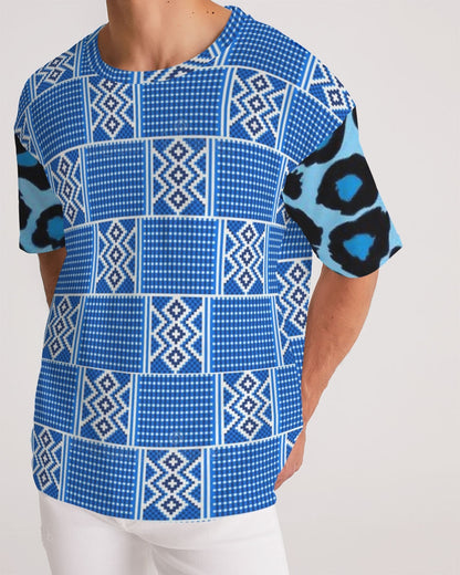 Blue leopard kente Men's Premium Heavyweight Tee