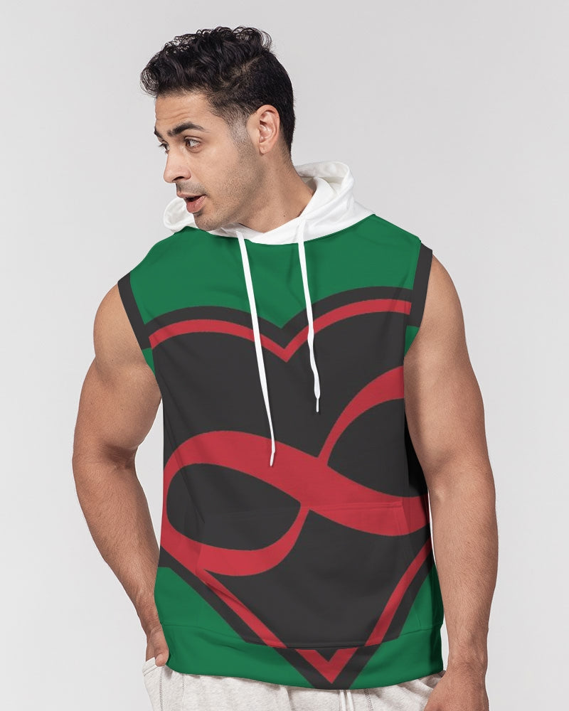 Black polyamorous flag Men's Premium Heavyweight Sleeveless Hoodie