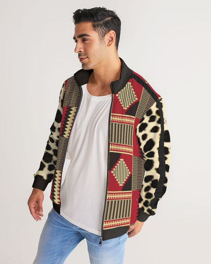 BRW Kente Men's Stripe-Sleeve Track Jacket