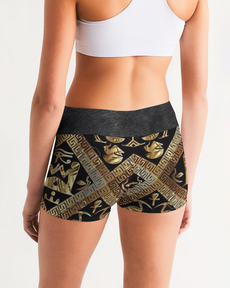 Regal Panther Women's Mid-Rise Yoga Shorts