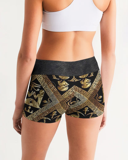 Regal Panther Women's Mid-Rise Yoga Shorts