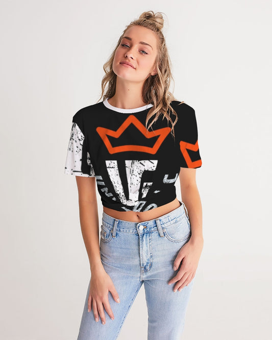 red UNITYGOD Logo Women's Twist-Front Cropped Tee