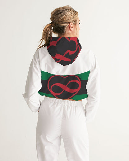 Black polyamorous flag Women's Cropped Windbreaker
