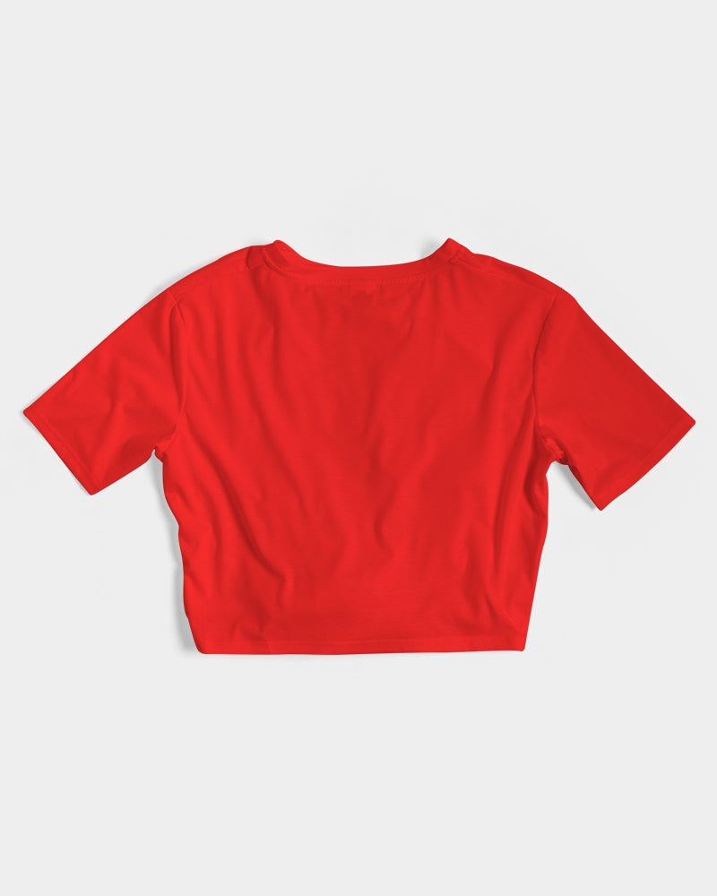 Poly By Nature Women's All-Over Print Twist-Front Cropped Tee