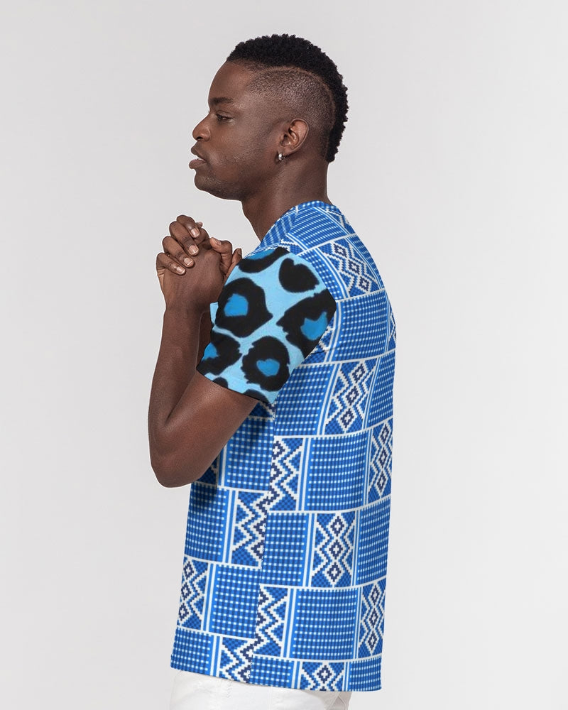 Blue leopard kente Men's Everyday Pocket Tee